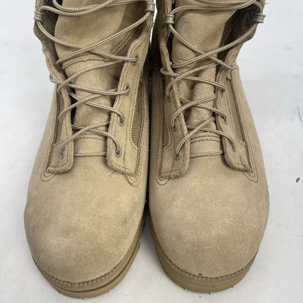 Wellco Hot Weather Desert Combat Boots Mens 11.5 Beige Lace Up Outdoor Suede